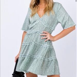 Princess Polly Candice Ruffle Short Sleeve Mini Dress Size 12 NEW